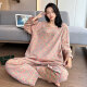 九红妃胖mm睡衣女春秋大码纯棉复古中国风碎花棉纱家居服加肥加大200斤 YZ16804 4XL （130-180斤）