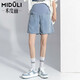 Miduli maternity shorts for women in summer thin style for women wearing straight jeans five-point mid-size pants loose wide-leg pants summer pants summer suit blue M
