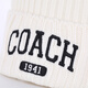 COACH brand direct supply 100% sheep wool embroidered knitted beanie hat for men and women, white CU806 gift
