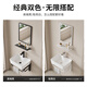 Bobby countertop basin small apartment ceramic wash basin wash basin single basin balcony wall-mounted simple sink mirror bracket 4837 basin + single-layer bracket + faucet set