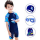 Youyou children's swimsuit boy split baby middle school student swimming trunks swimsuit six-piece set 38284A blue XL