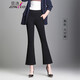 
Jingluo flare pants for women with elastic waists and slightly flared pants for women in spring and autumn elastic slim casual pants for women long trousers slim suit pants 9887 black flare pants (summer style) L