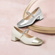 Tianmeiyi shoes women's shoes mall same thick heel French retro single shoes Mary Zhen shoes spring and autumn style BJ761CQ4 beige 37