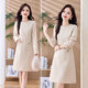 Pierre Cardin 2024 new autumn and winter style, elegant and slim, small fragrant mid-length dress for women, fashionable inner skirt, rice plaid M (80-105Jin Jin is equal to 0.5kg)