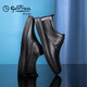 Goldlion men's shoes, fashionable and simple leather shoes, comfortable lace-up business casual shoes 50823026501A-black-size 42