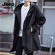 JEEP SPIRIT Jeep Windbreaker Men's Mid-Length British Style Korean Style Trendy Spring and Autumn Thin Jacket Men's Casual Coat Black Regular L 125-140Jin Jin is equal to 0.5 kg