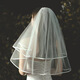 Dingjing Bridal Veil, Proposal, European and American Double Layer Wedding Dress, Satin Fabric, Simple Wedding Travel Photography, Dreamy Ceremony Feeling