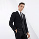 Peromont Men's Business Formal Wear Black Wedding Suit Groom's Dress Business Wear Single Jacket 175A