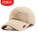 Yiyini Hat Men's Korean Style Casual Cotton Baseball Cap Summer Sun Protection Visor Hat Men's Hat Embroidered Peaked Cap Beige One Size (Adjustable)