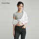 Calvin Klein Underwear [Modern Gravity Belt] Women's ck Wristless Light Sports Inner T-Shirt Bra QF7213AD P7A-Coconut Blue Gray M Recommended 75B-85A
