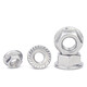 Jinchao 201/304 stainless steel flange nut 316 anti-slip locking cap fine hexagonal counter-tooth padded anti-loosening nut M10 (5 pieces) Dacromet