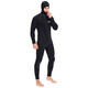 Swimming speed (Yon sub) YON SUB wetsuit one-piece thickened hooded wetsuit snorkeling suit 5mm winter swimming thermal suit cold-proof surfing suit black 5MM thickness XL