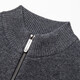 Kangaroo Pure Cardigan Men's Carganan Automne et Hiver Business Casual Knited Trinted Veste For Young Men épaissis Half Turtleneck Grey Pure Grey 170 / L / 110 (recommandé 120-135 Jin [Jin est égal à 0,5 kg]))