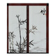 Puerta corredera china Sala de estar Balcón de cocina Puerta plegable sin golpear la puerta corredera de panal Hollow A9276 Marco A927161 Estilo negro de marco