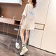 
Two-piece extra-large size women's clothing fat mm200Jin[Jin equals 0.5 kg] Short-sleeved T-shirt for women ins summer ins loose medium-length top versatile 844 white XL Recommended 135-165Jin[Jin equals 0.5 kg]