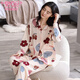 Modal Pure Cotton Pyjamas für Frauen im Frühjahr und Herbst, langärmelte große Größe kann auf der äußeren Strickjacke gelaelte Frauen im mittleren Alter im mittleren Alter getragen werden.