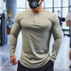 Lutielang sports tights men's long-sleeved T-shirt bottoming shirt elastic quick-drying training top fitness coach autumn black M