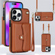 Jinhao anwendbar für iPhone16pro Max Mobiltelefon Hülle Wallet Lederhülle Apple 15 Vollbedeckung 14 Anti-Fall 13 Schutzhülle 12 Armband High-End-Modearmband + Schultergurt + Organkartenbeutel braun 6,7-Zoll-Apfel 14 Plus