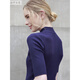 Sweater women's 2019 spring and autumn new half-high neck mid-sleeved sweater women's European and American pullover five-point sleeve slim tight base shirt thin dark purple S
