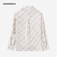Converse children's clothing girls All Star shirt spring and autumn new full-print comfortable children's long-sleeved shirt classic white 110/52 recommended height 98-104cm
