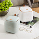 Hongdi desktop trash can household push-type bedroom bedside coffee table dining table mini cute small garbage paper basket push-type light green gold 3L desktop trash can