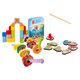 Hape Early Education Education Toys Wooden Building Blocks Beaded Fishing Toys Frogs Fucks Gifts Boys and Girls Children Gifts Dressing Music + Fishing Game Box + 20 Pieces of Building Blocks