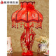 JPHZNB Lámpara de mesa de boda de estilo europeo lámpara de noche de la sala de bodas de la novia par rojo cargando dormitorio romántico creativo rosa longevidad dote pantalla de rosa (modelo 9928 modelo rojo) interruptor de botón