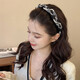 Idel's Houndstooth Imitation Pearl Hairpin Hairband Women's Spring and Summer Versatile Outing Headband 2025 New Temperament Headwear Hair Accessories Houndstooth Light Luxurious and High-Level Hairband F1386