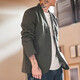 Madden Workwear American Casual Collarless Suit Jacket Men's Functional Versatile Jacket Commuting No-Iron Suit Top Dark Gray L