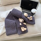 
Caikaying bear scarf handmade DIY scarf finished wool knitted hand knitted scarf material bag wool balls for girlfriend wool balls 4 balls material bag + artifact