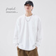 Foss Phil trendy brand T-shirt men's autumn and winter solid color versatile pure cotton long-sleeved sweatshirt casual top bottoming FPCT6 white L