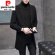 Pier Cardin Herbst und Winter Wollmantel Herren mittelgroßer koreanischer Stil trendiger Wollmantel Herren Windbreaker Girl Anzug schwarz xl