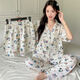 Pajamas Женские Трехступенчатые милые мультипликационные животные для весны и лета для симпатичных мультфильмов для открытой одежды и симпатичной домашней одежды Kk14107 2xl [Рекомендуется 135-145Jin [Jin равняется 0,5 кг]]]