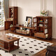 Yachen Home Retro American Massivholz TV -Schrank rechteckiger Couchtisch Weinschrank Kombination Kombination aus Hausbodenschrank Wohnzimmer Einfacher Pfirsich Herz Blumen und Holz -TV -Schrank [Walnussfarbe]
