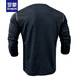 ROMON (ROMON) European and American men's long-sleeved T-shirt in spring and autumn new polo shirt Henry neck simple slim business sports polo shirt black L