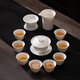 SUSHI CERAMICS Mutton Fat Jade Porcelain Fenggu Sancai Gaiwan Kungfu Tea Set Gift Box Set 170ml