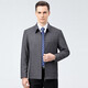 Anislun noble light luxury brand wool jacket men's jacket lapel solid color non-iron breathable comfortable middle-aged business casual jacket thick loose large size wool top men 2285 blue size 185/XXL
