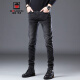 
AEMAPE jeans men's summer new black slim foot men's pants trendy brand pants men's high-end casual trousers men 1049 smoke gray 31