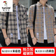 Woodpecker (TUCANO) plaid shirt men's spring and autumn casual long-sleeved shirt Korean style tops retro loose thin jacket trend K12111 rice blue + K12111 green yellow L 110125Jin Jin equals 0.5 kg