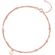 Saturday Fuhong 18K gold anklet cute cat color rose gold anklet birthday gift C088915 20+3cm