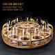 MIDOC household gold foil high-end wine set, white wine cup, wine dispenser, bullet cup, small glass wine cup, luxury 10 pots, 10 cups round stand) gold foil pot + gold foil cup