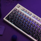 腹灵mk870pro黑莓侧刻机械键盘蓝牙有线无线客制化电脑游戏静音办公 【三模】白色面Pro+暗香侧刻 青轴 87键