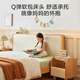 Jingjing Tokyo Made Home Cheese Solid Wood Children's Bed Set Modern Bedroom Soft Covered Bedside Small Apartment Bed + Mattress 1.5M