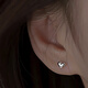 Miman (MIMORE) S925 silver small peach heart earrings for women, trendy, high-end, temperamental earrings, small and simple, no need to pick for sleeping, and pierced ears