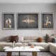 
Huaixue elephant living room decoration painting modern light luxury abstract sofa background wall hanging high-end elk triple mural JD15828 left and right 35*50 middle 70*50 crystal porcelain aluminum alloy black frame