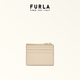 FURLA CAMELIA cowhide small simple solid color women's card clip small thin card bag nude color