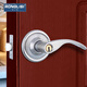 Huili door lock, household universal ball lock, indoor bedroom lock, bathroom door lock, copper core handle handle lock, brushed stainless steel - with long and short lock tongue 35-50mm, left inner, with key
