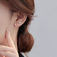 QMXDS999 sterling silver needle earrings for girls 2025 new niche unique high-end fashion pure silver earrings to support ear holes S999 pure silver earrings (4MM) pair