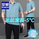罗蒙（ROMON）两件套冰丝t恤套装男士夏季中老年父亲节礼物爸爸休闲速干运动装 717群青 [短袖+长裤] 3XL 码160-180斤