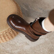 Nine-inch Sunshine Maillard Mid-Tube Martin Boots Women's Short Boots 2025 Spring and Autumn New Women's Shoes Western Retro Round Toe Thick Heel Fashion Boots Mid-Tube Boots Women's Brown 38